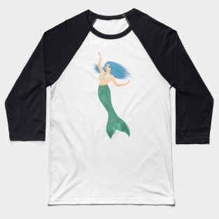 Blue hair Mermaid Baseball T-Shirt